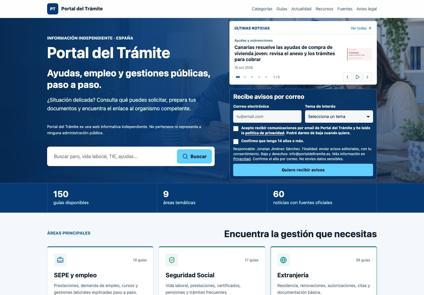 Captura pública de Portal del Trámite